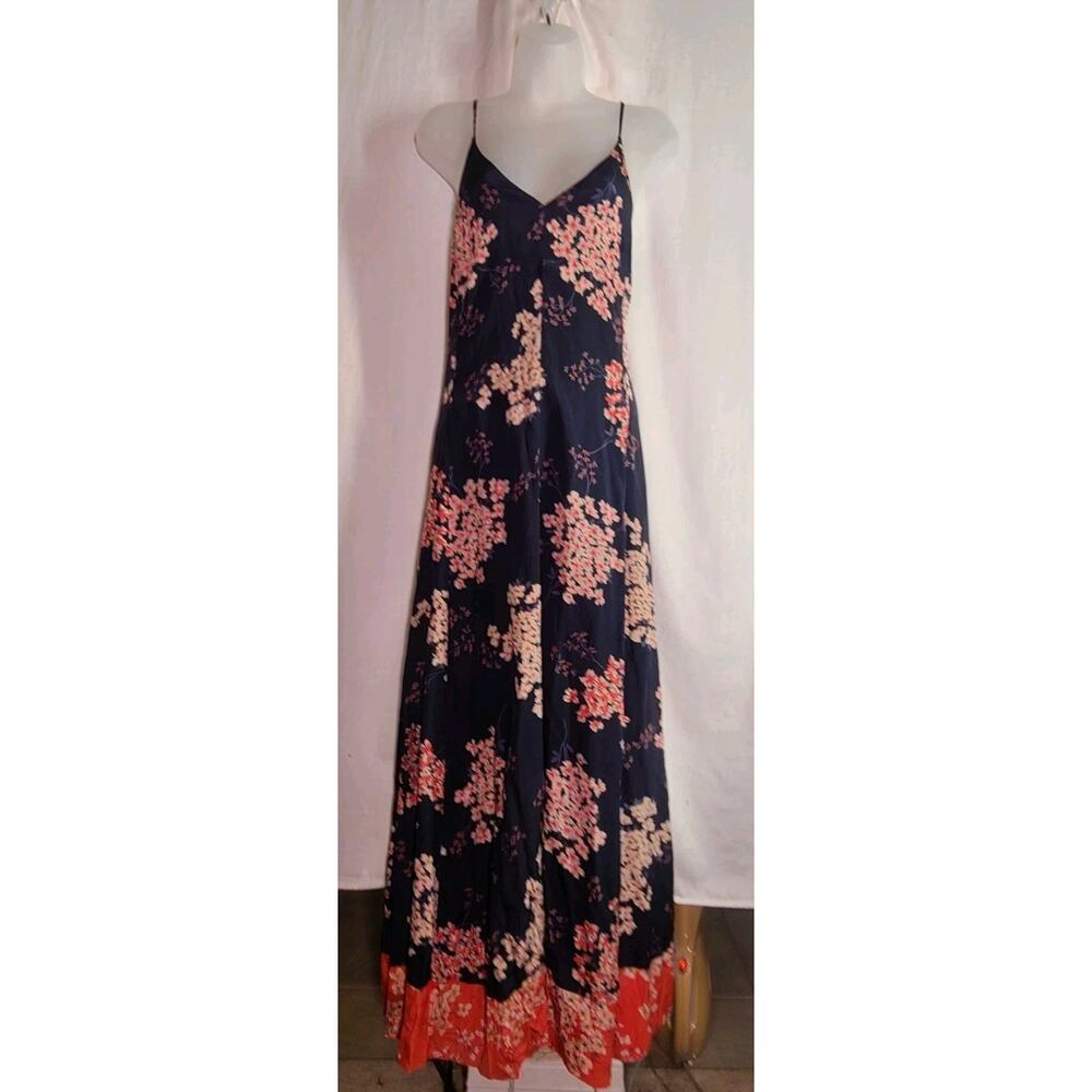 Rebecca Taylor Spring Blossom Silk Dress Womens SmalBlack & Pink Feminine Floral